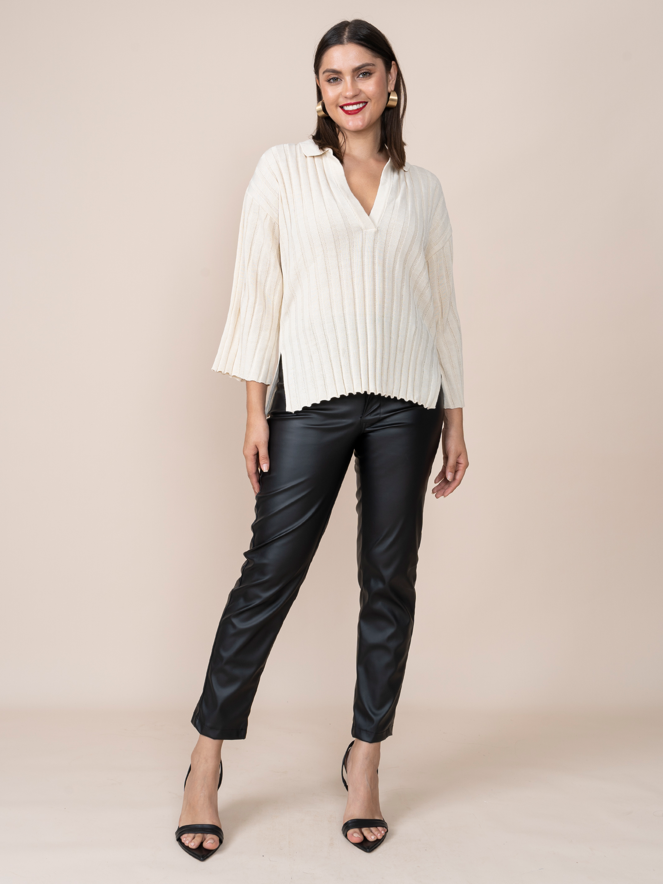 Paula Beige Knitted Sweater