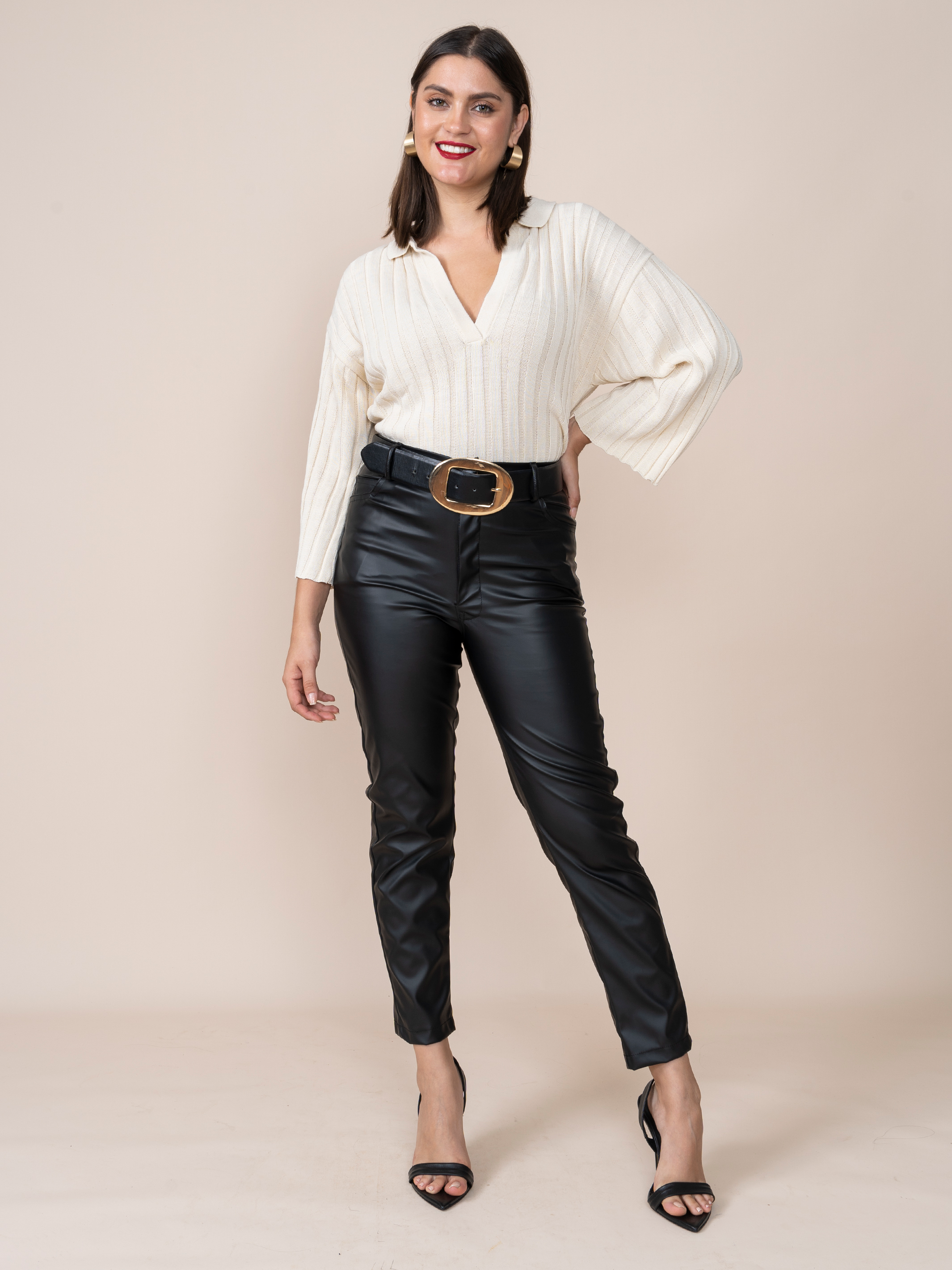 Paula Beige Knitted Sweater