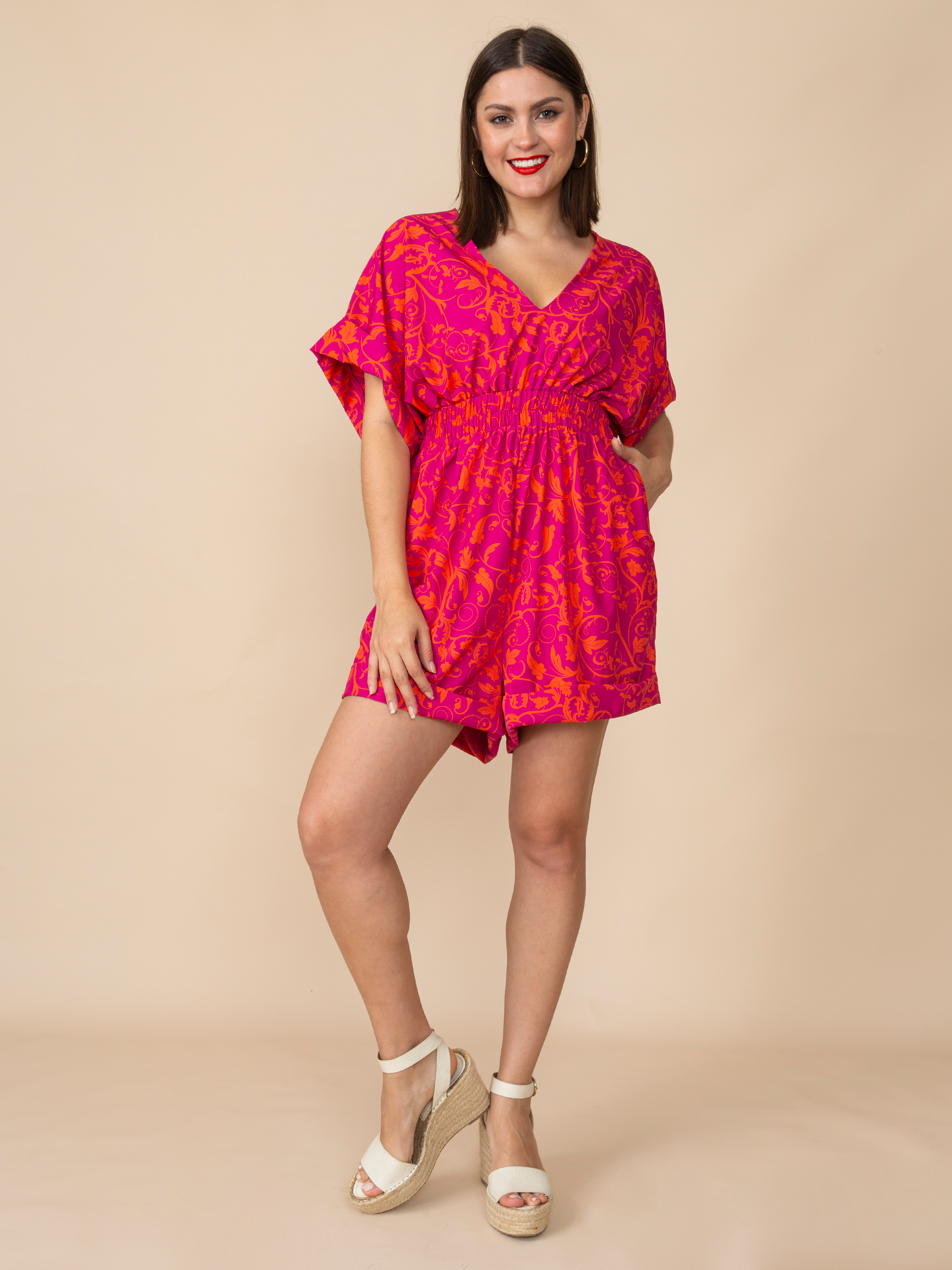 Short Jumpsuit Rosse Fuchsia