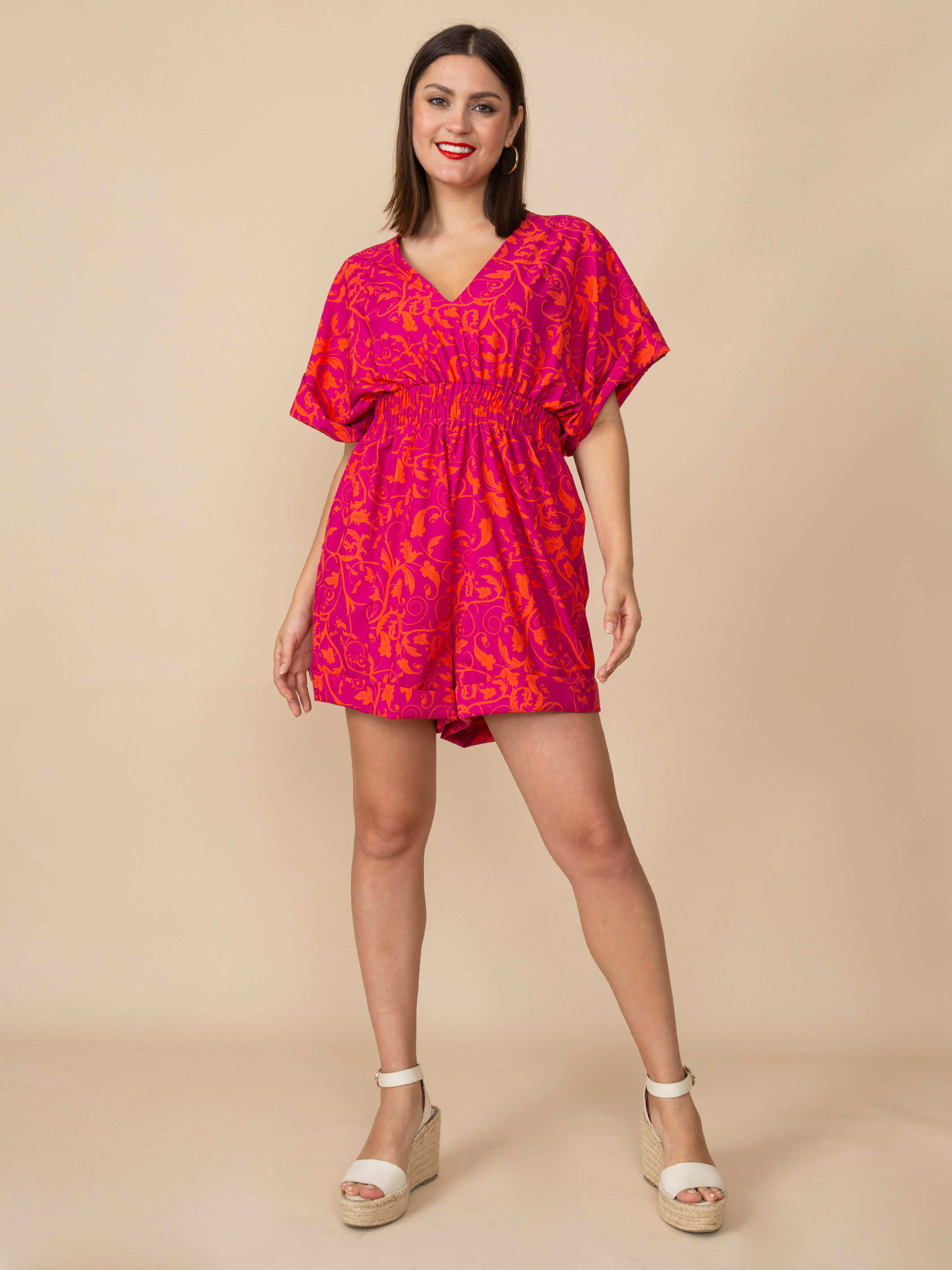 Short Jumpsuit Rosse Fuchsia