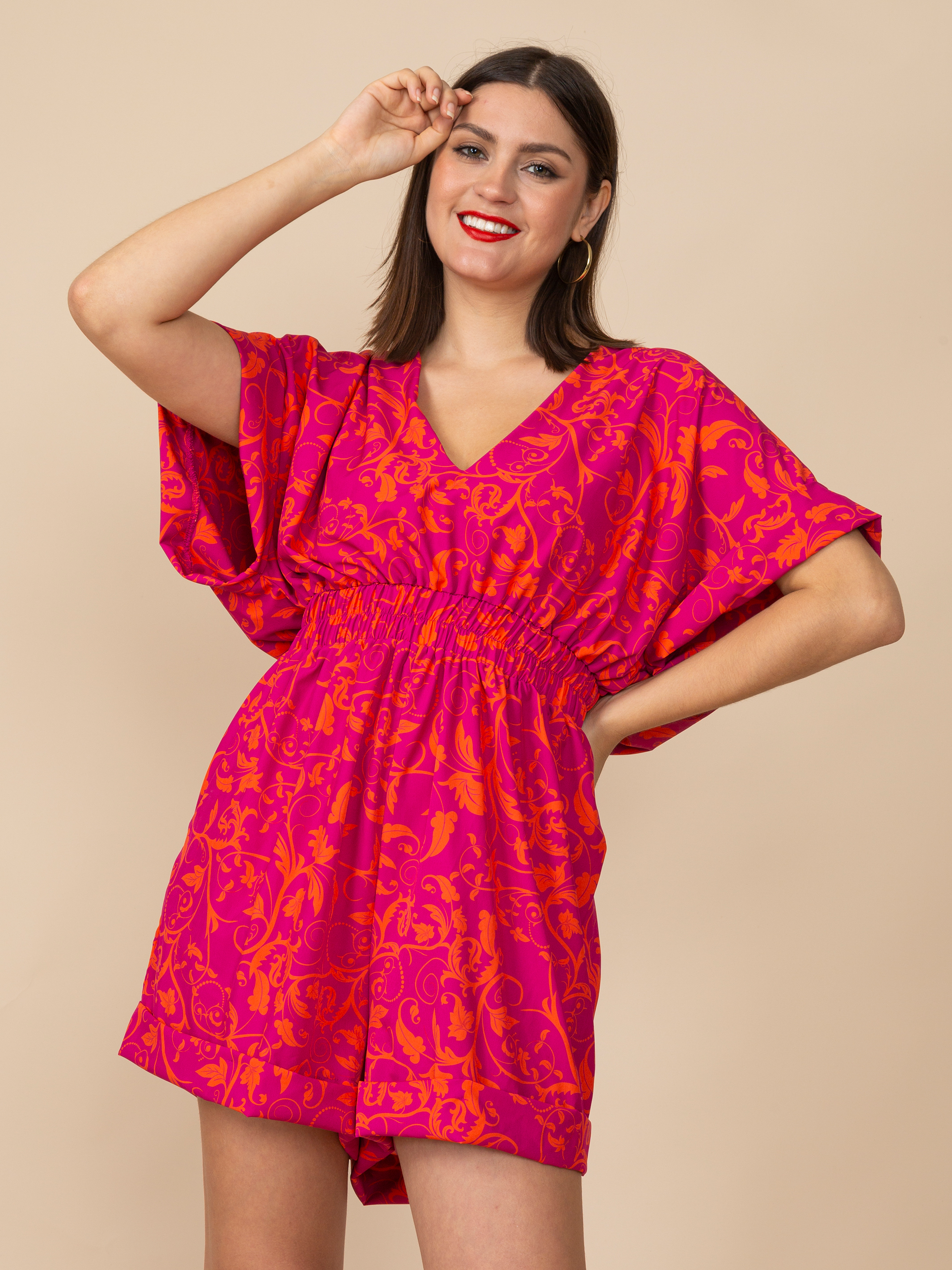 Short Jumpsuit Rosse Fuchsia