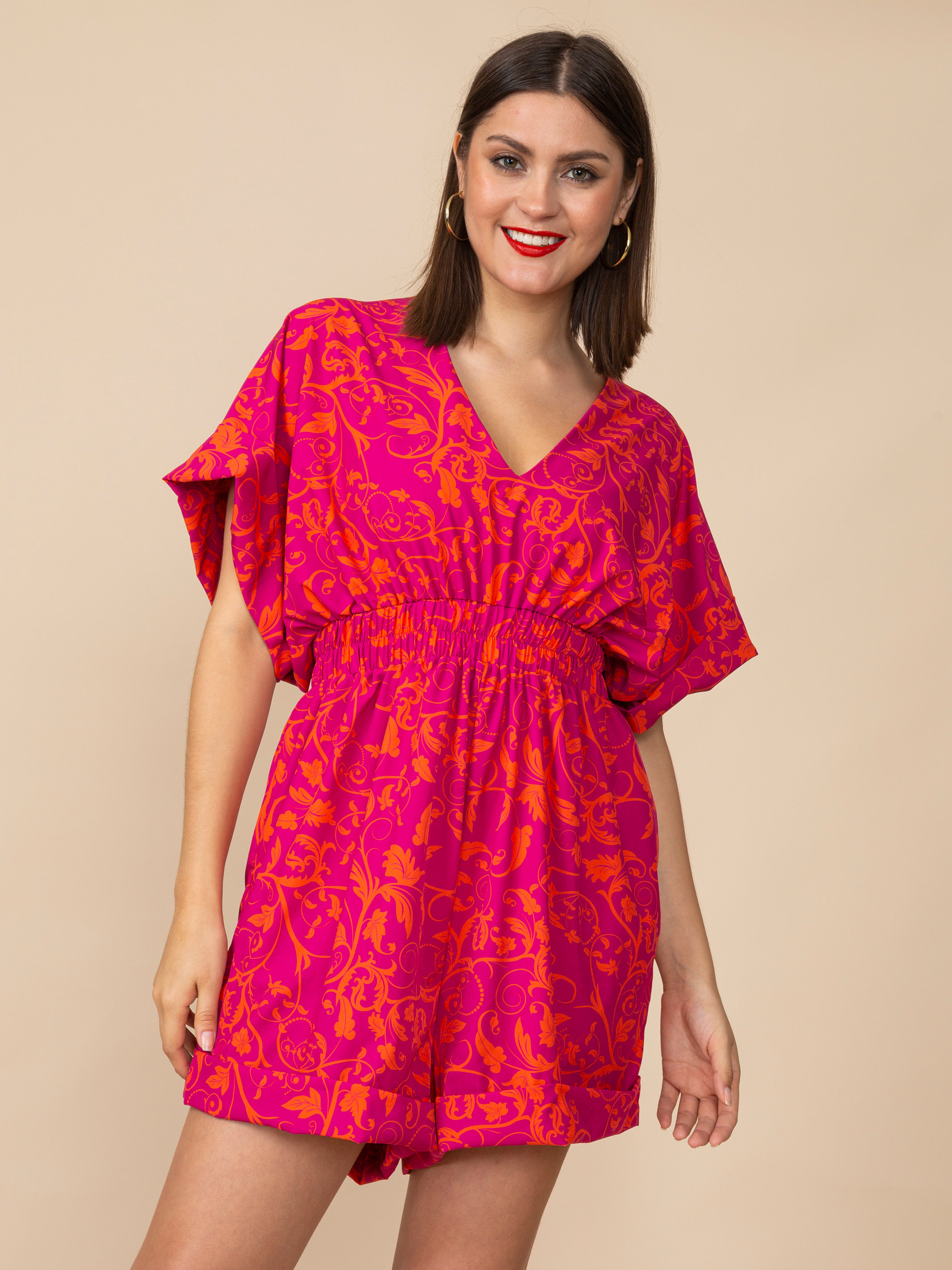 Short Jumpsuit Rosse Fuchsia