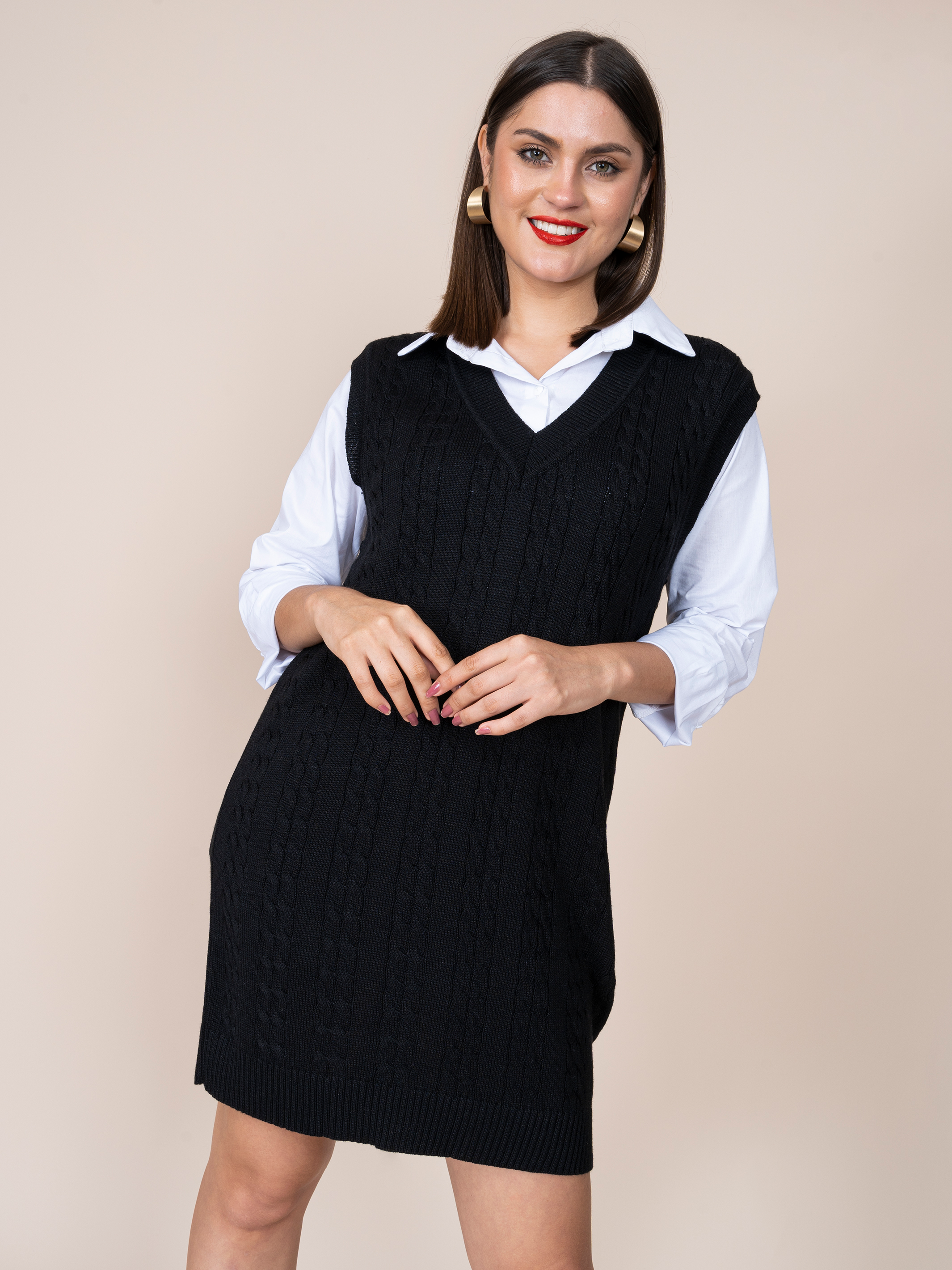 Sandra Black Fabric Dress