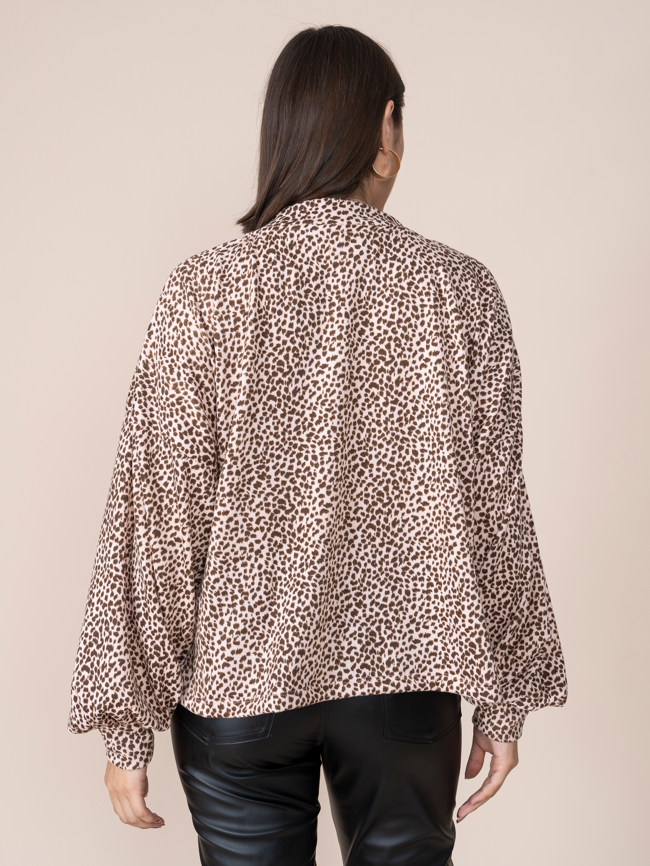 Samantha Animal Print Beige Sweater