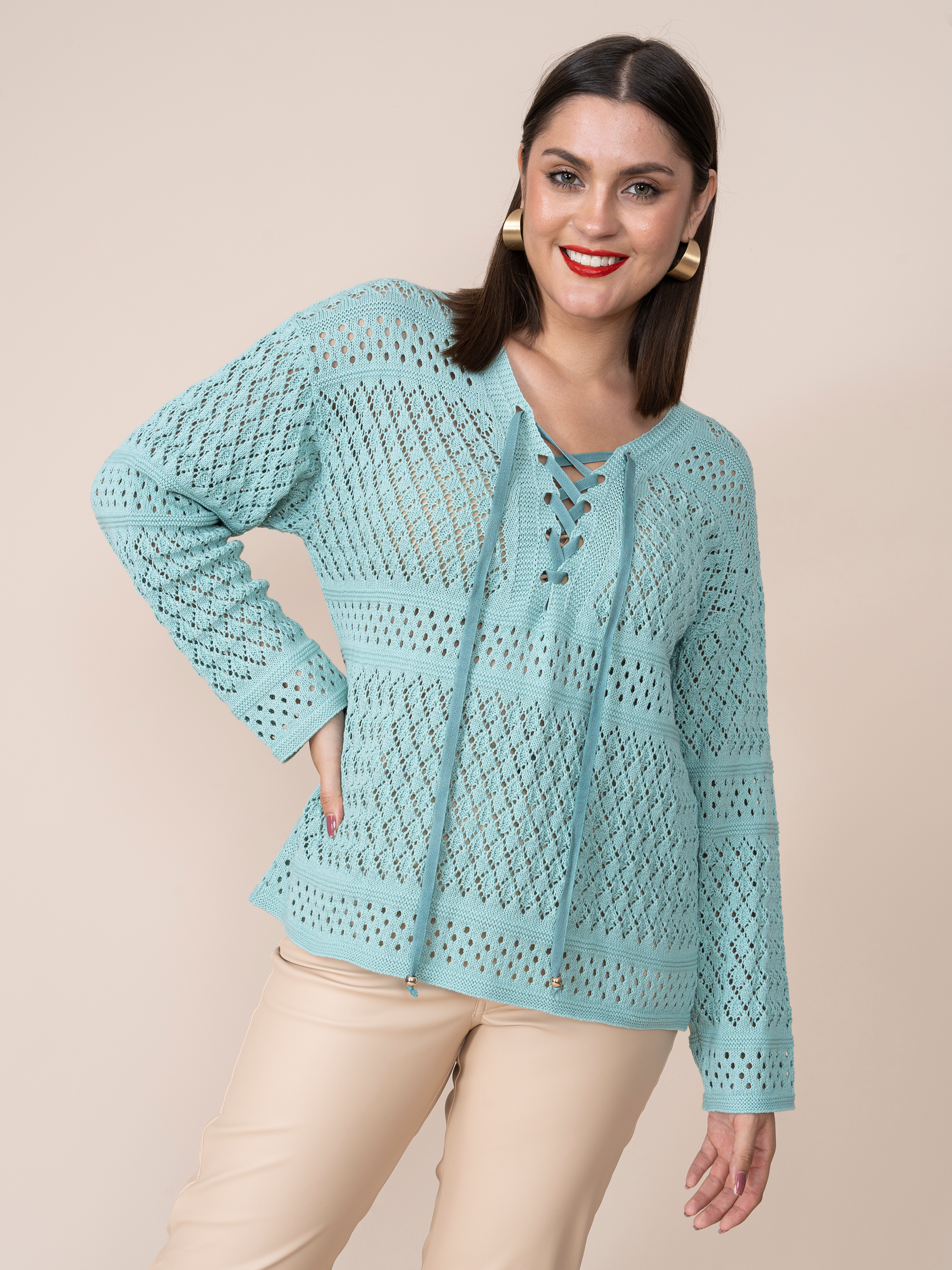 Cement Woven Elva Sweater