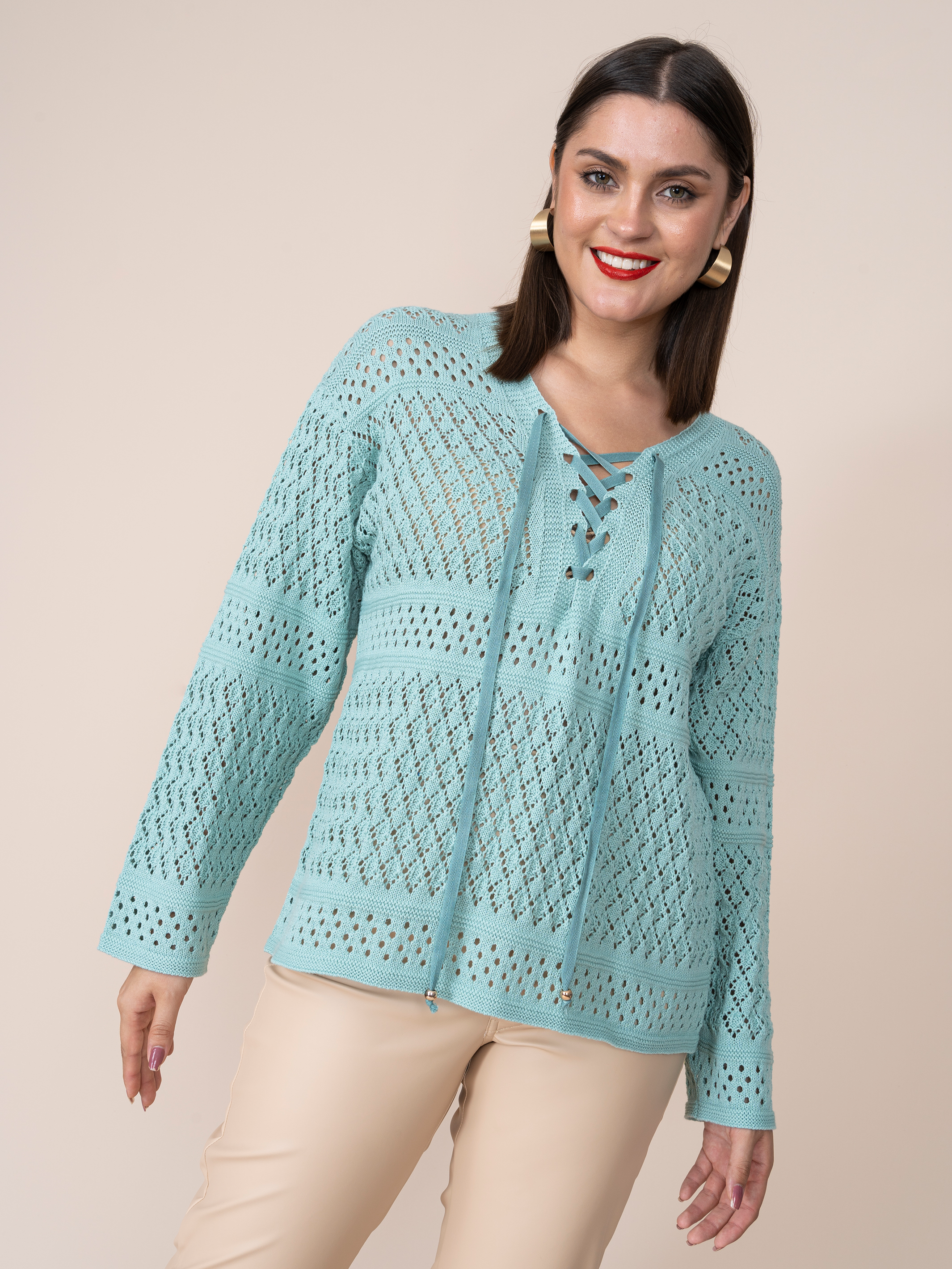 Cement Woven Elva Sweater