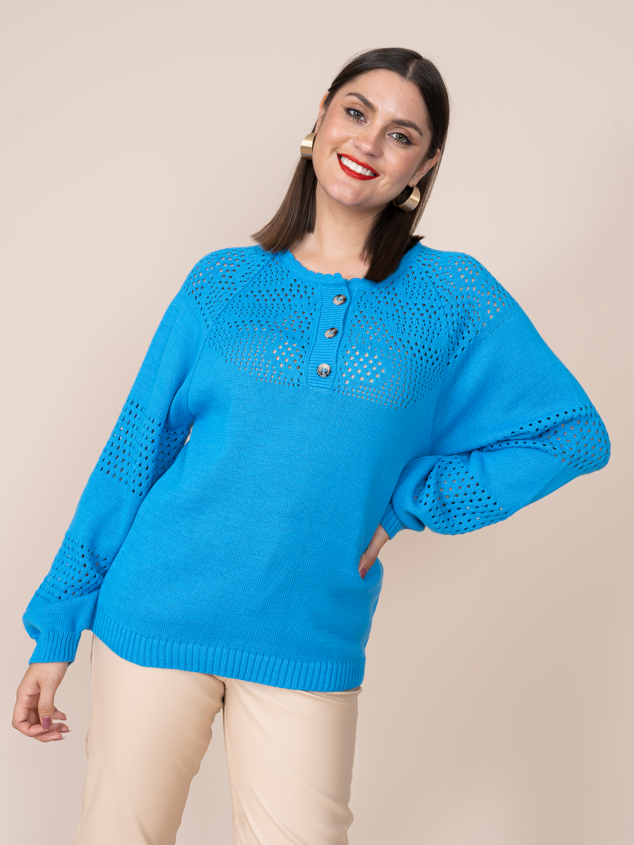Diana Knitted Blue Sweater