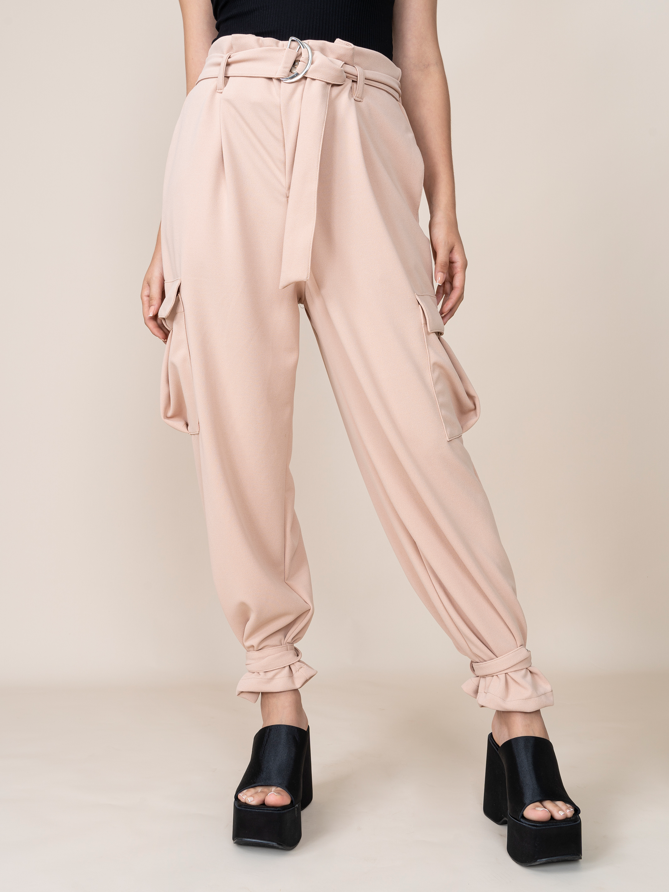 Beige Estela Cargo Pants