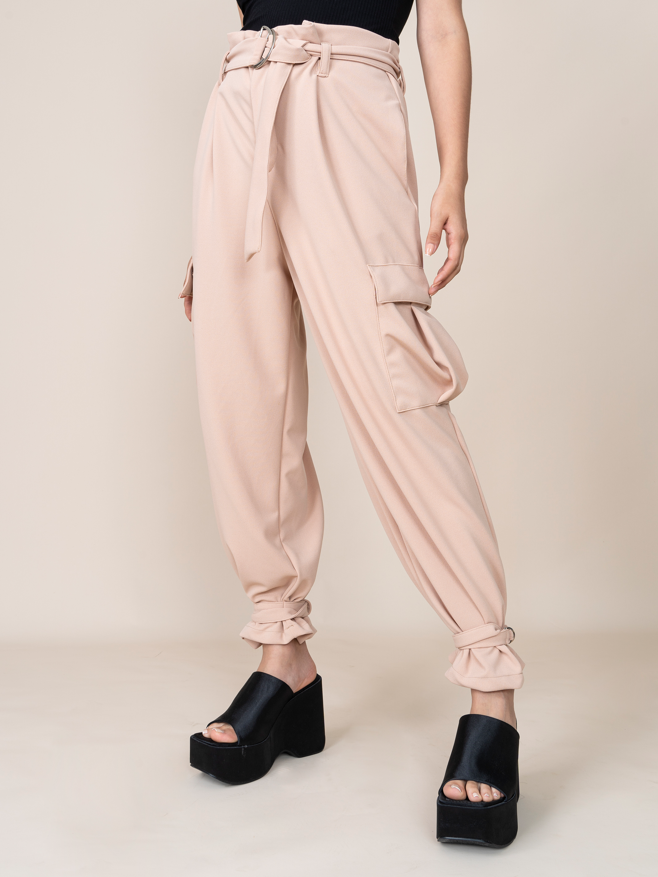 Beige Estela Cargo Pants