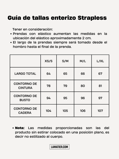 Enterizo Strapless Estampado Azul