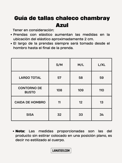 Chaleco Chambray Azul