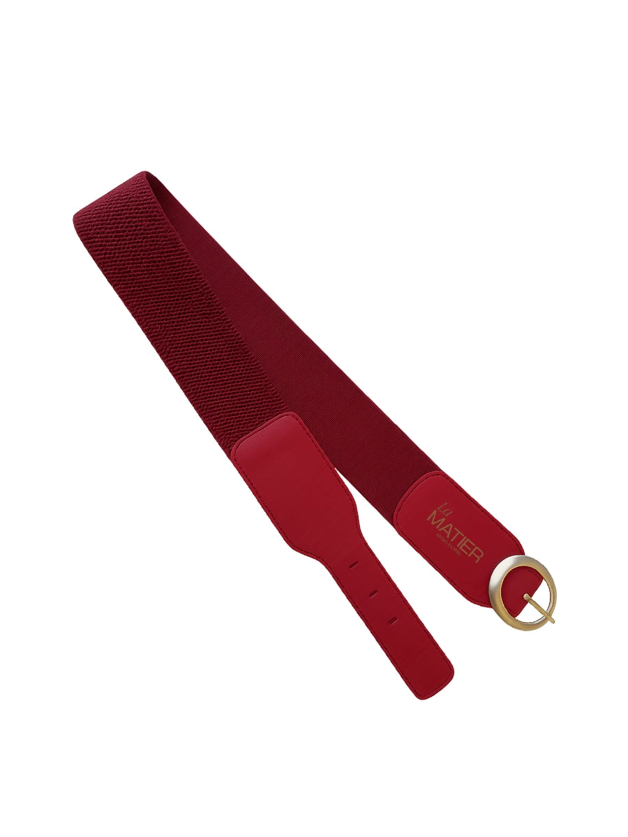 Correa Elasticada Cuadrada Borgoña