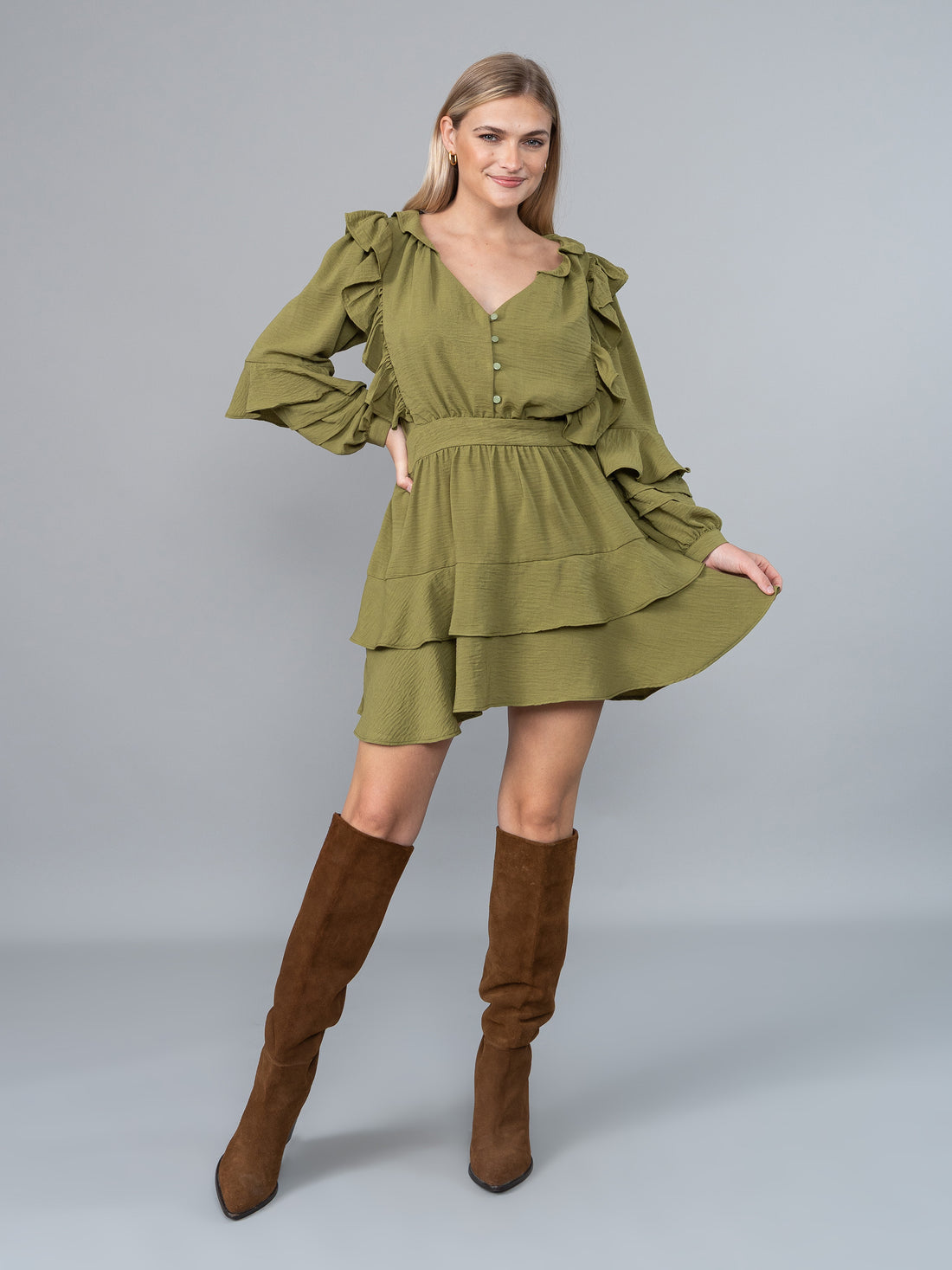 Vestido Aitana Verde en Lino