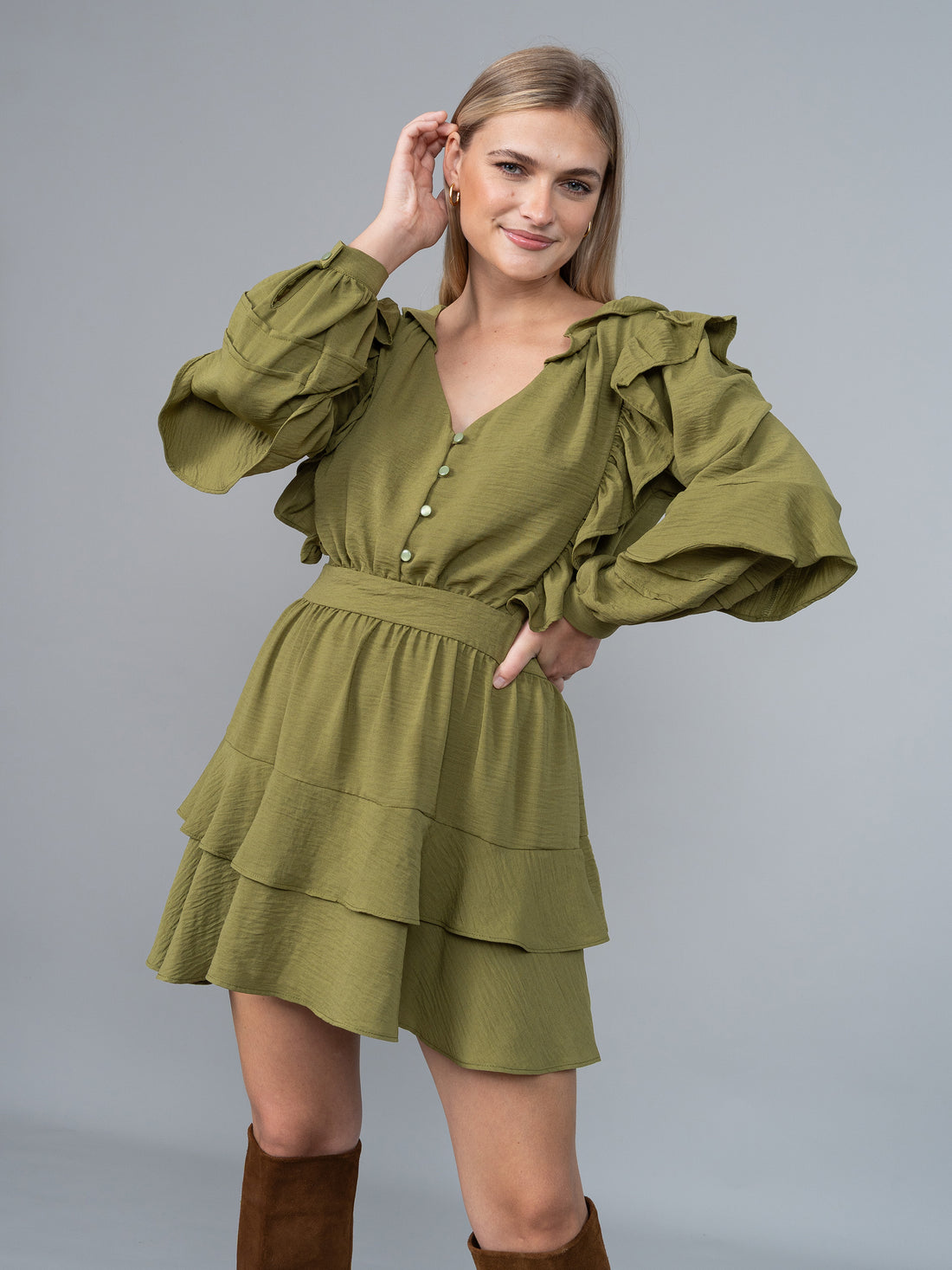 Vestido Aitana Verde en Lino