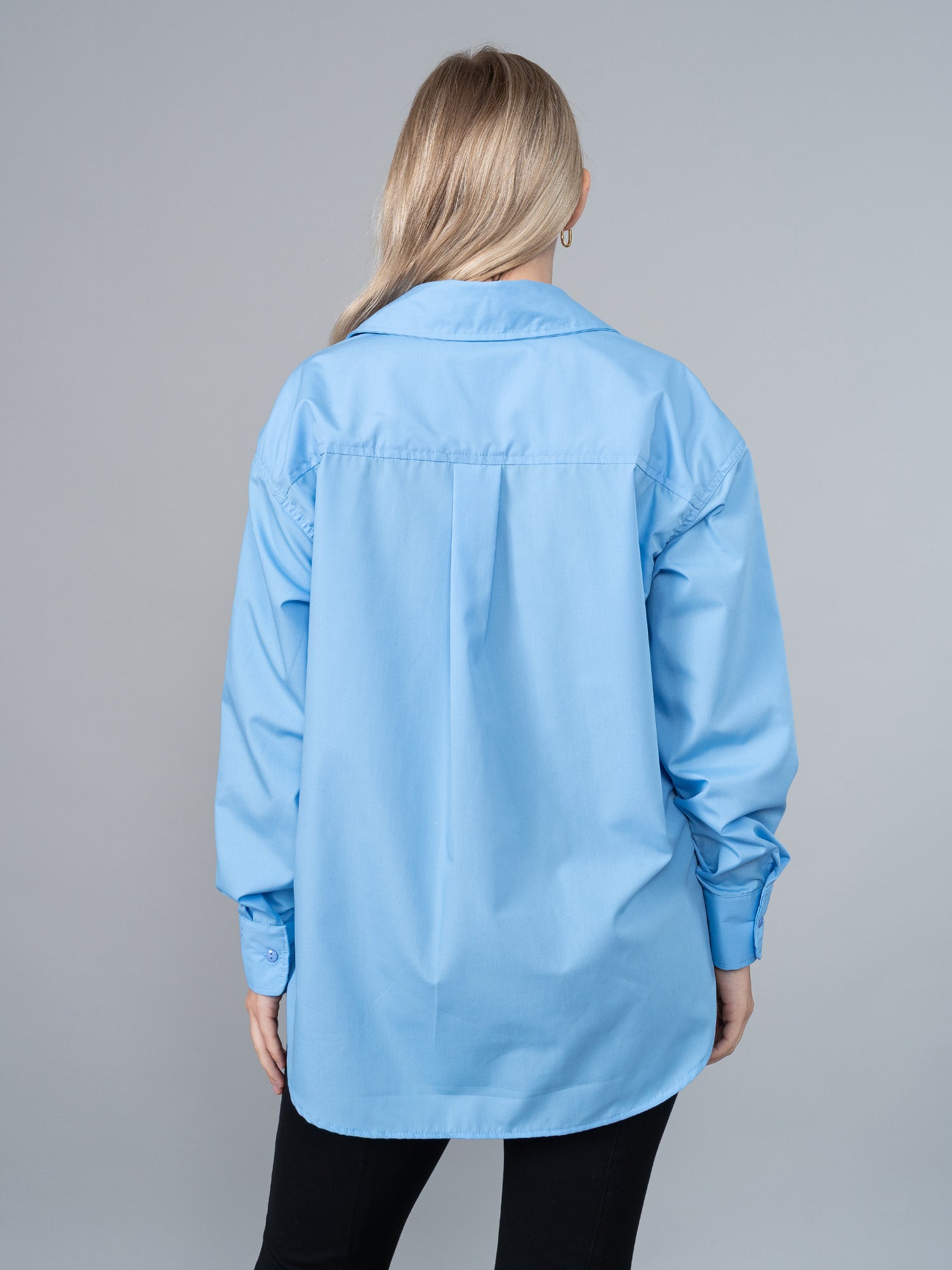 Camisa Valeria Celeste en Popelina