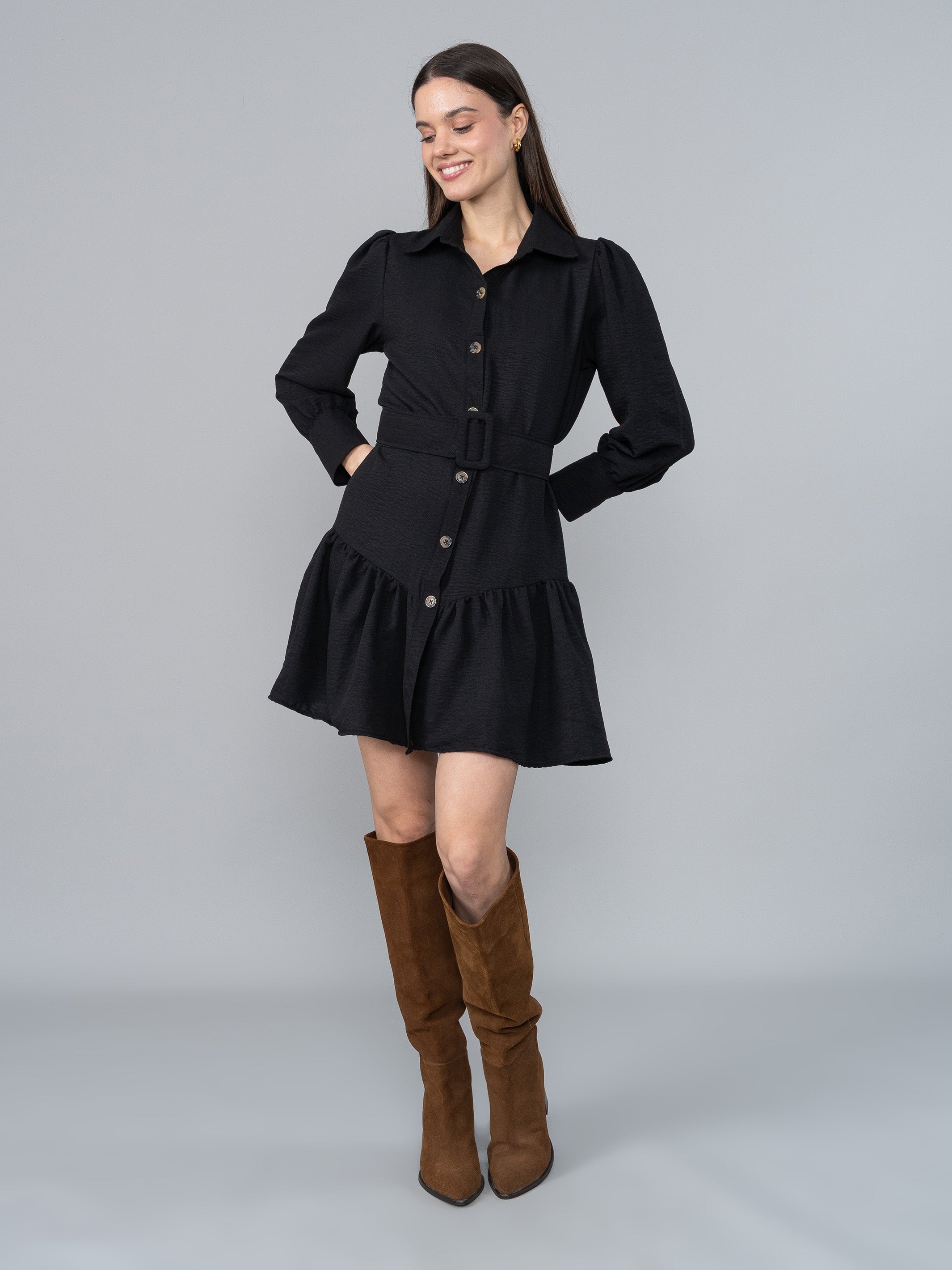 Vestido Alba 2.0 Negro en Chalis
