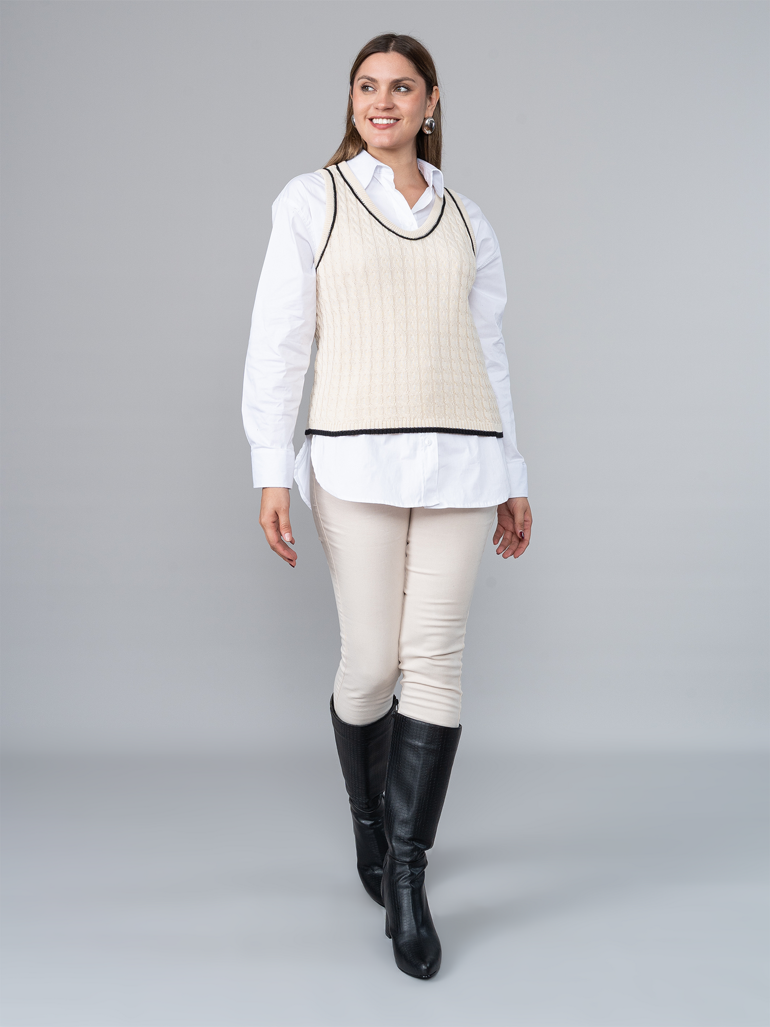 Chaleco Micaela Tejido Beige
