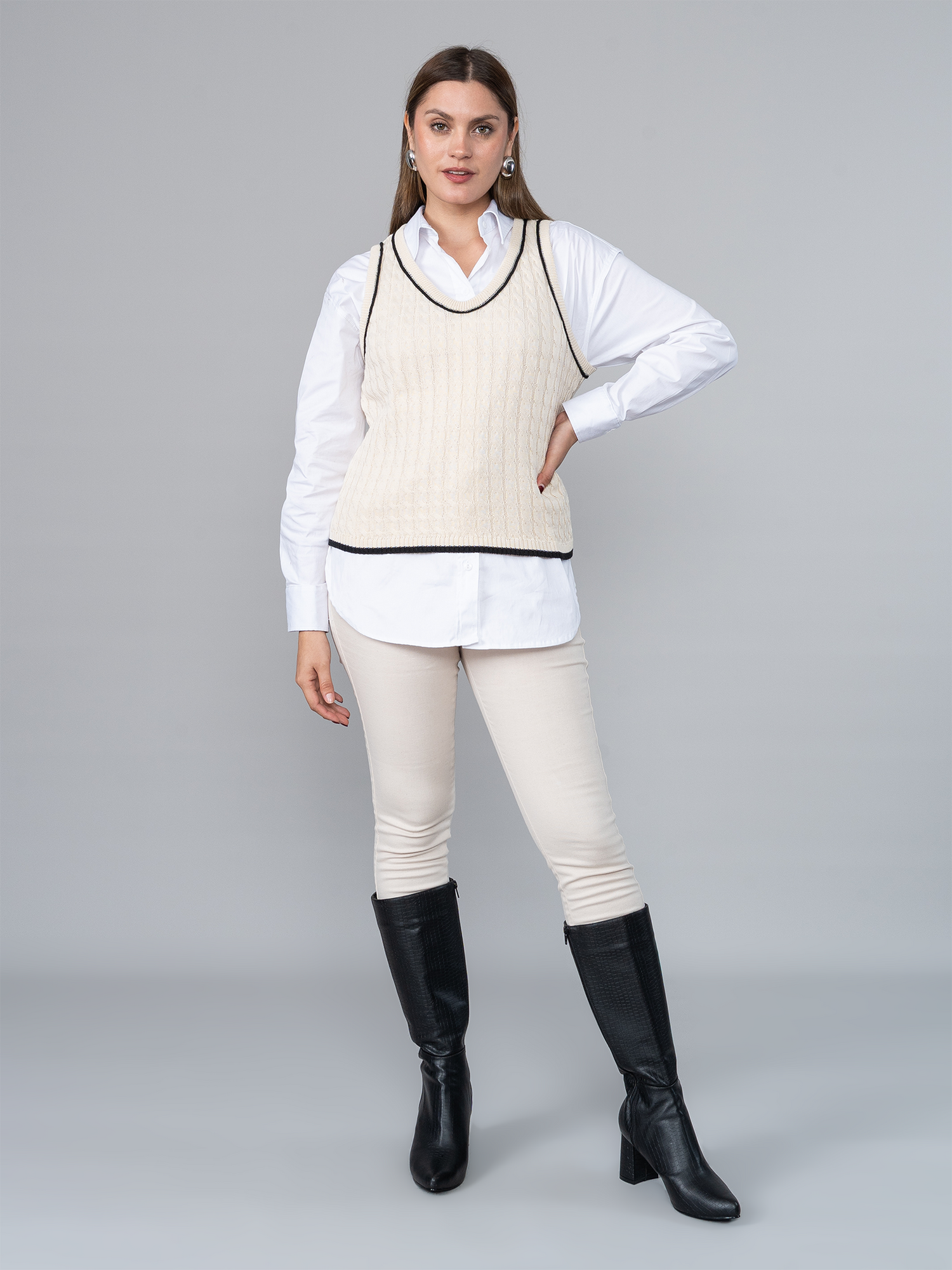 Chaleco Micaela Tejido Beige