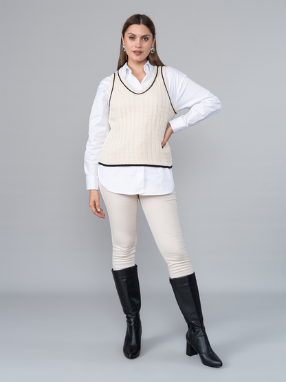 Chaleco Micaela Tejido Beige