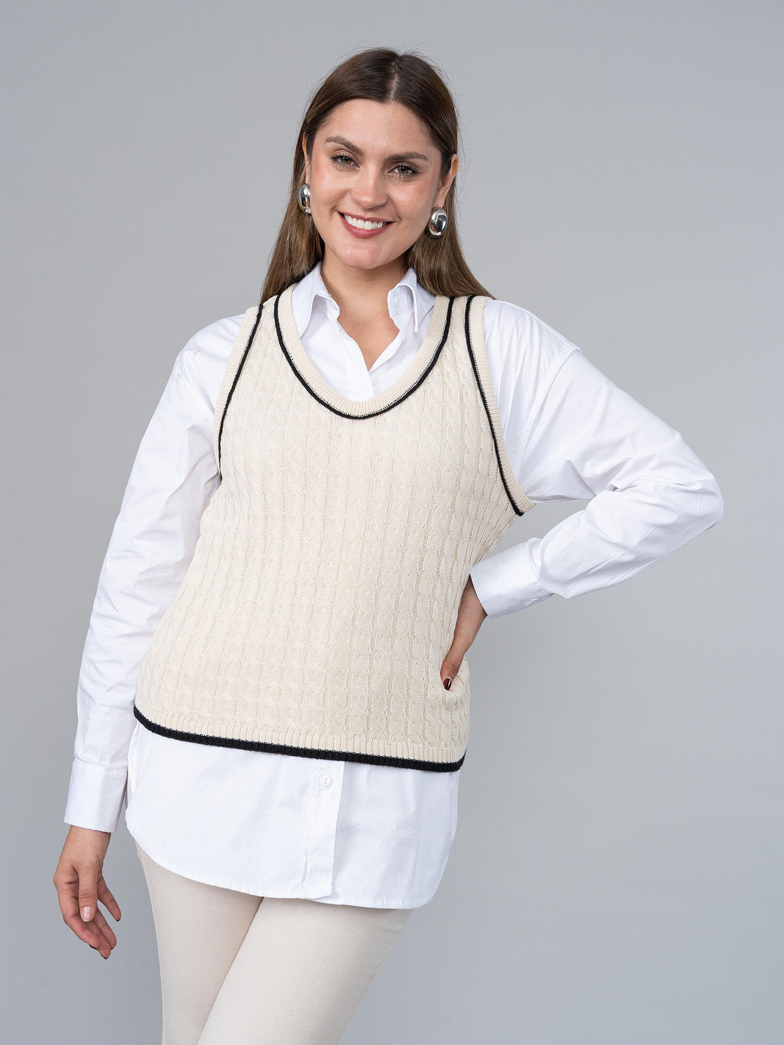 Chaleco Micaela Tejido Beige