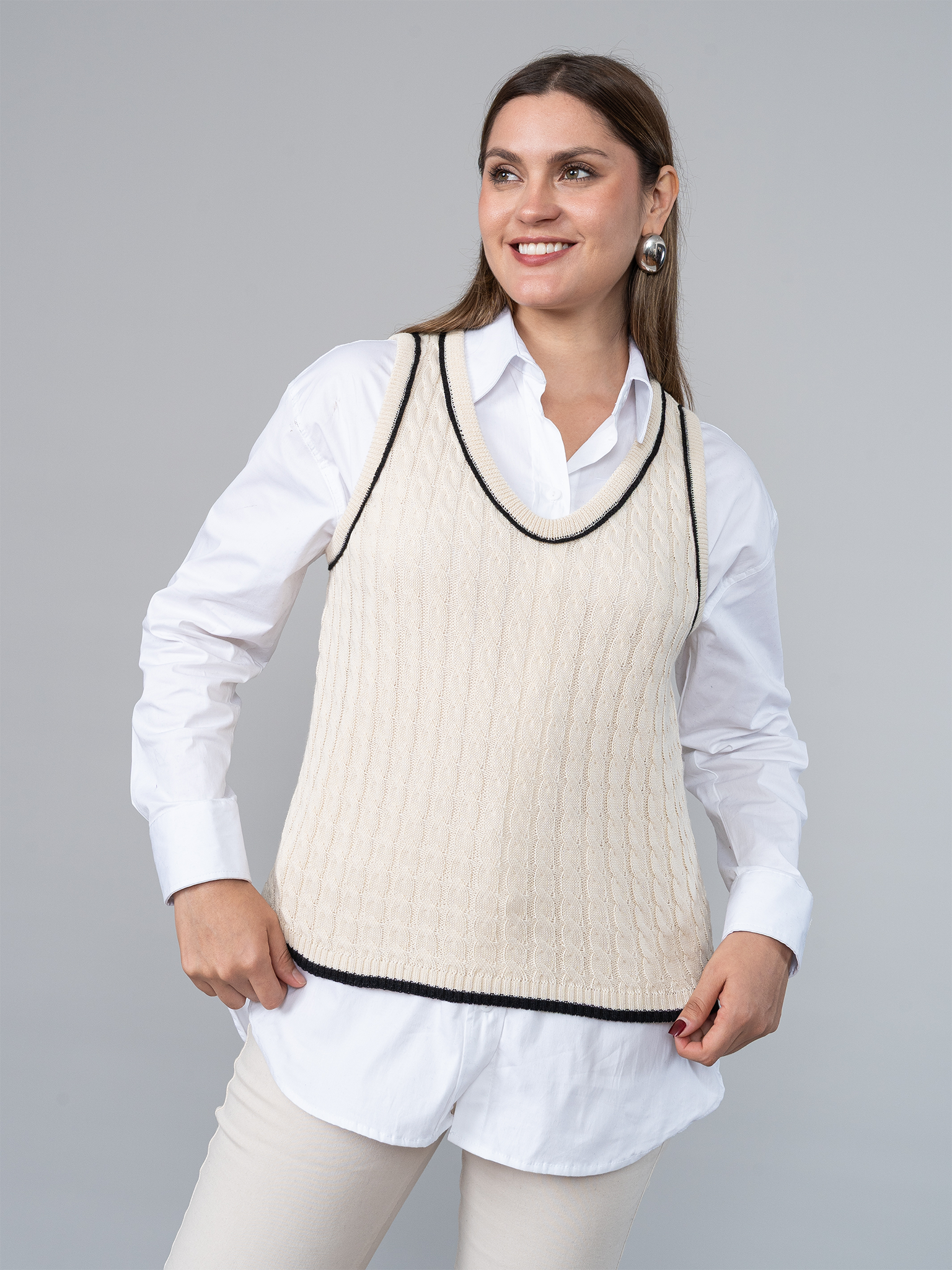 Chaleco Micaela Tejido Beige