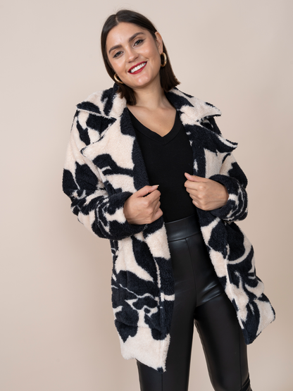 Abrigo Viviana Estampado Negro