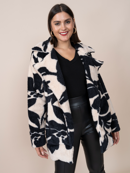 Abrigo Viviana Estampado Negro