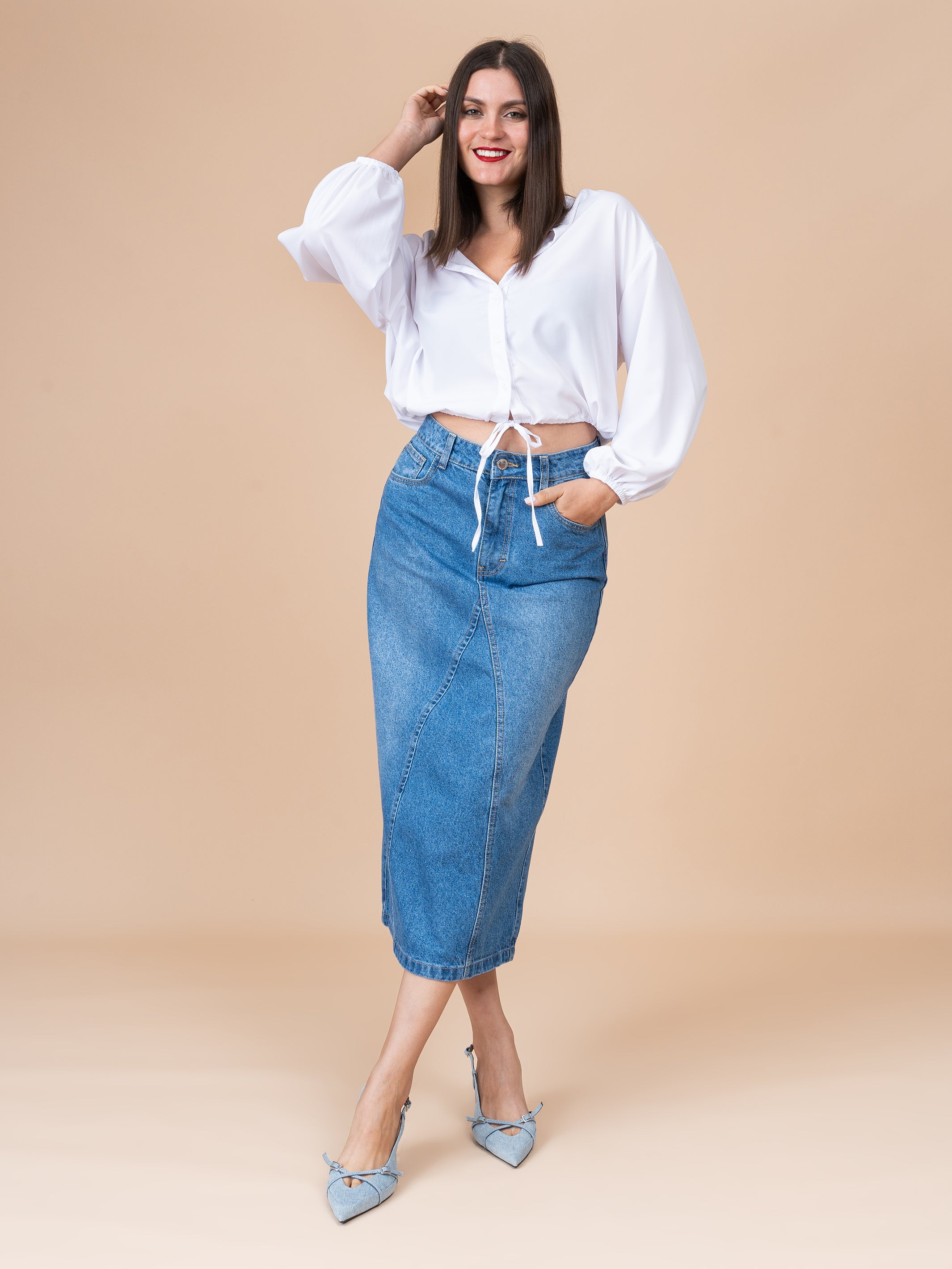 Falda Denim Miranda Azul
