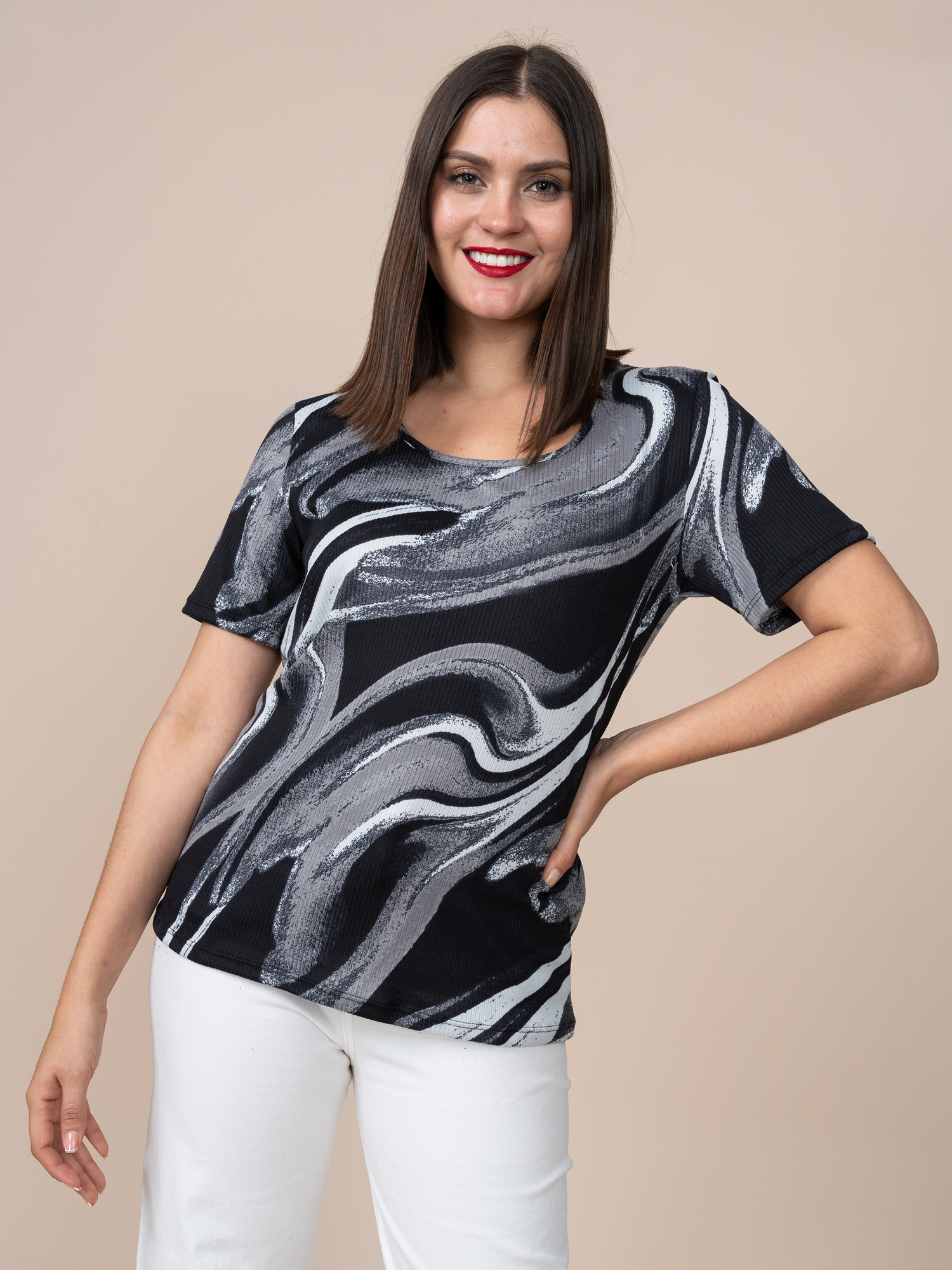 Polo Michi Estampado Negro