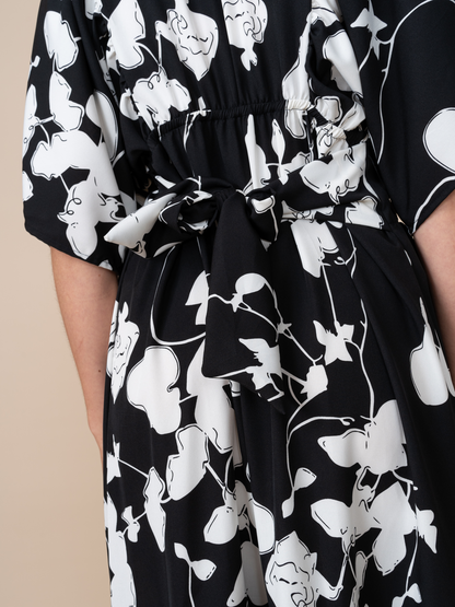 Vestido Fabiola Estampado Negro