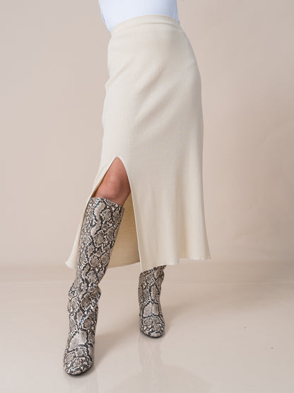 Falda Tejida Claudia Beige