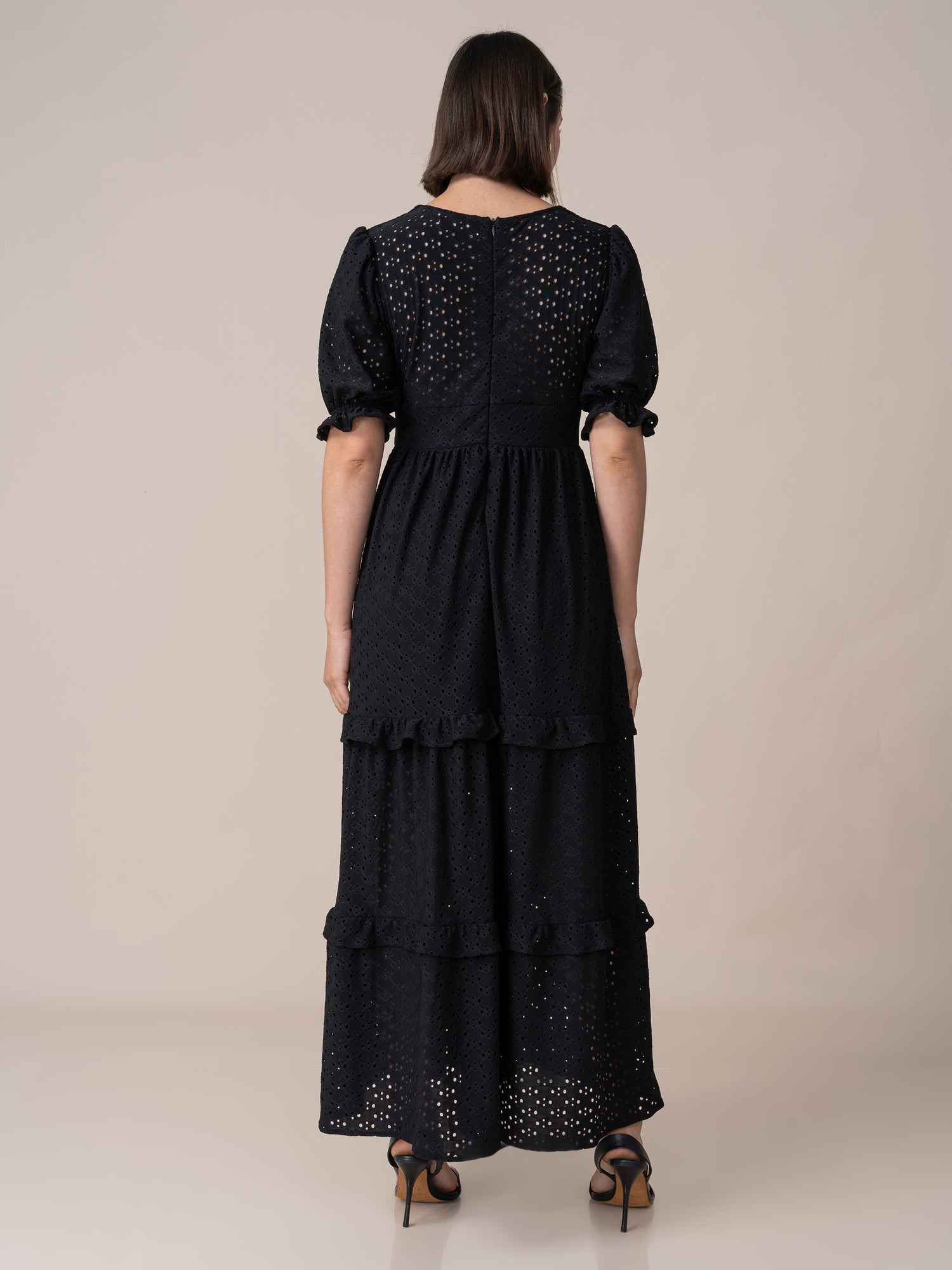 Vestido de Broderie 125 Negro