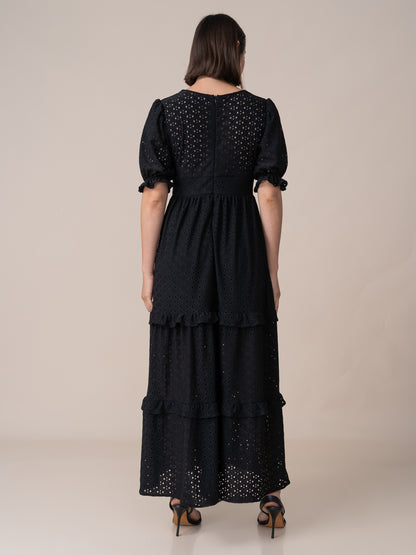 Vestido de Broderie 125 Negro