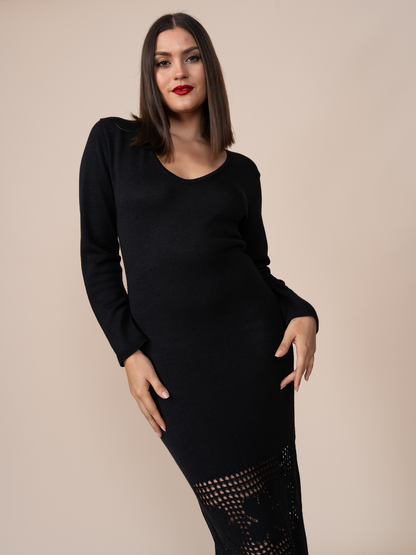 Vestido Tejido Fiore Negro