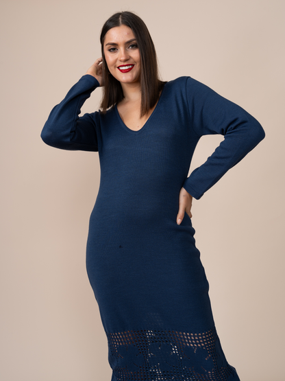 Vestido Tejido Fiore Azul
