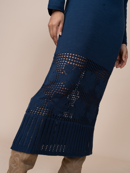 Vestido Tejido Fiore Azul
