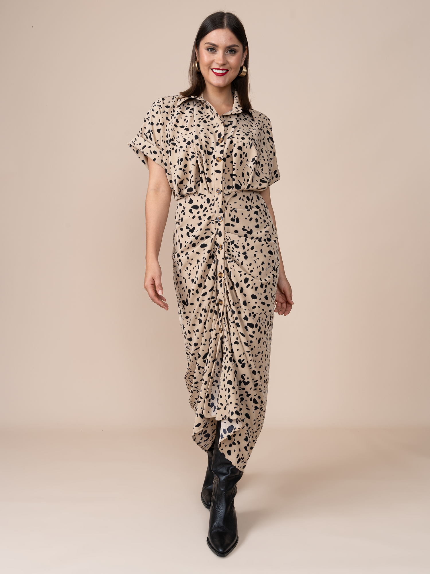 Vestido Patricia Estampado Crema