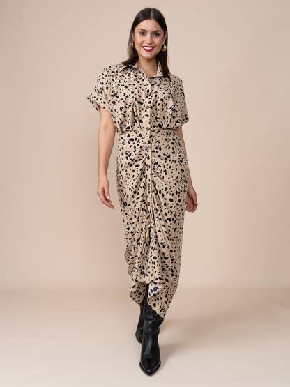 Vestido Patricia Estampado Crema