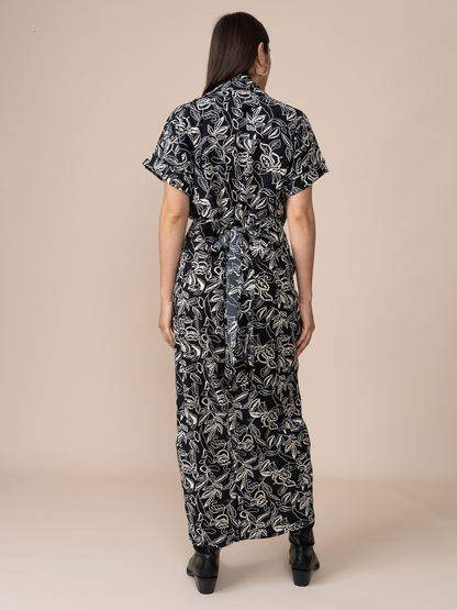 Vestido Patricia Estampado Negro