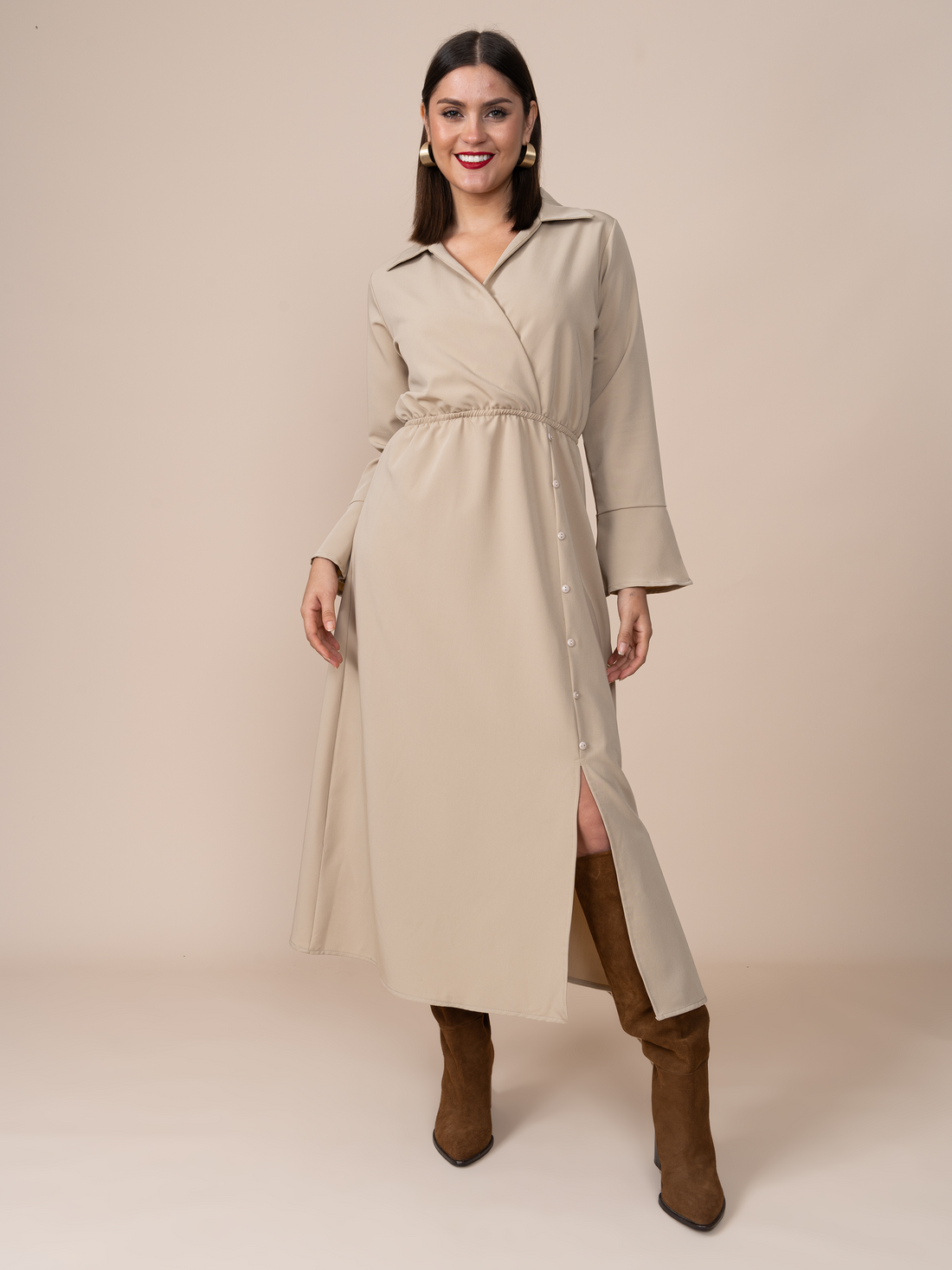 Vestido Carolina Beige