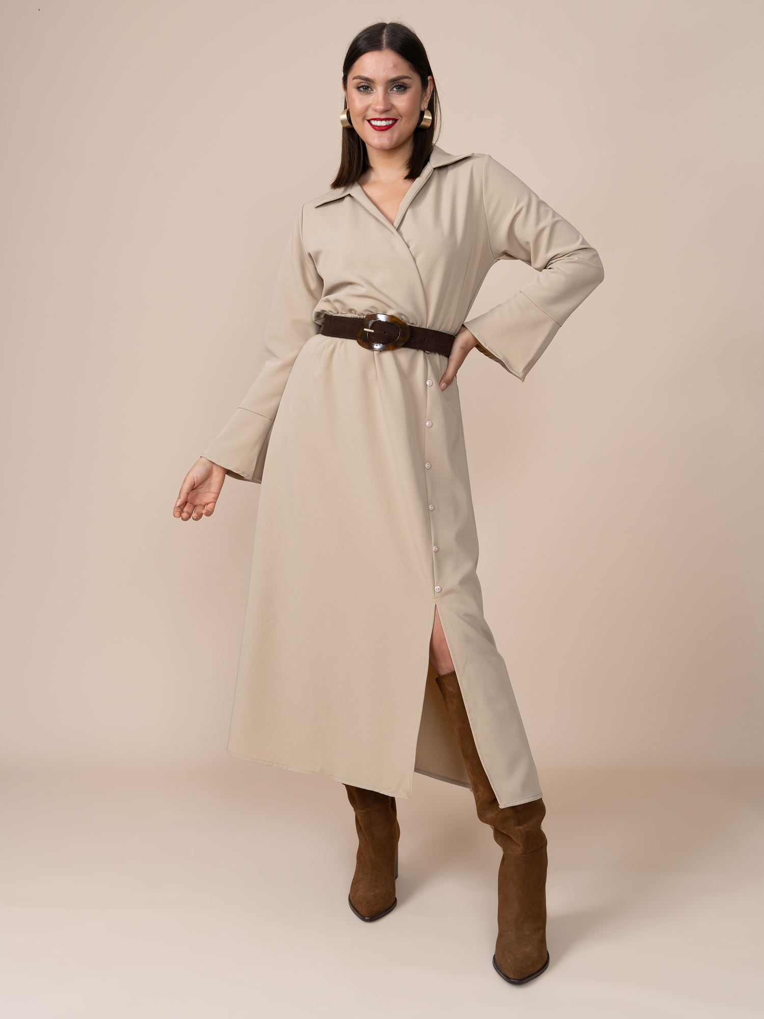 Vestido Carolina Beige