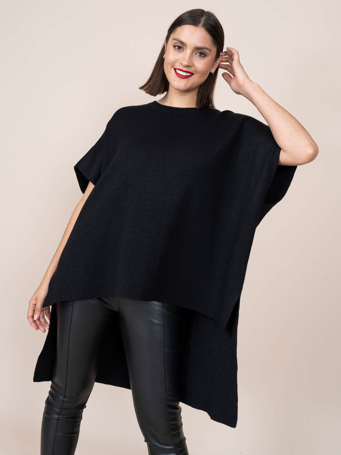 Knitted Poncho Lily Beige