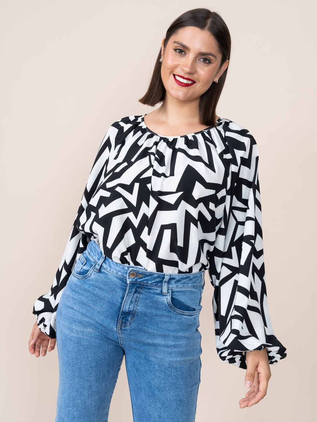 Karina Blouse Leaves Print