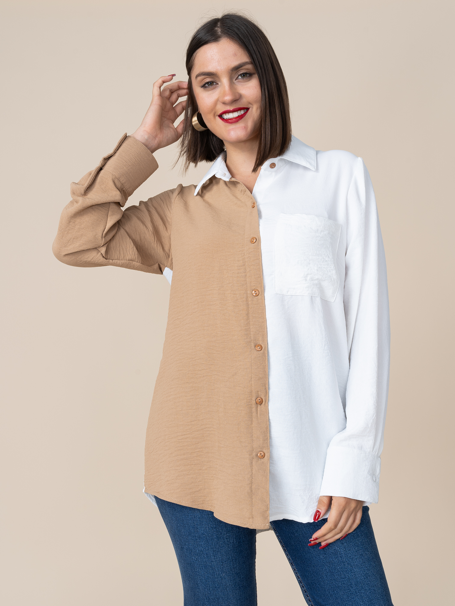 Blusa Karina Hueso/Beige