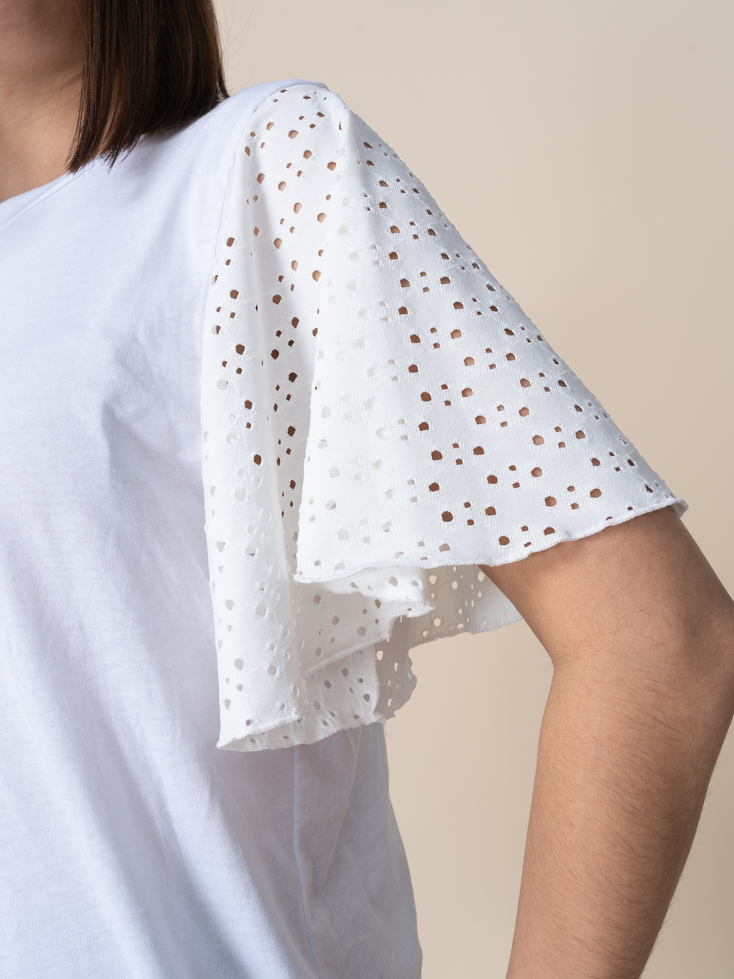 Polo Alegra Manga Broderie Blanco