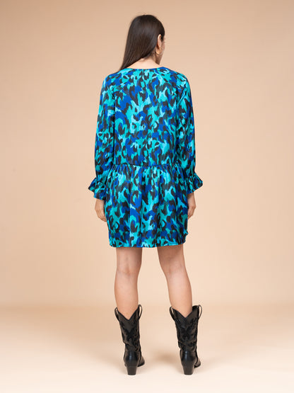 Vestido Miriam Estampado Azul