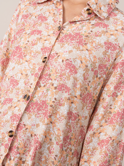 Vestido Aura Estampado Crema