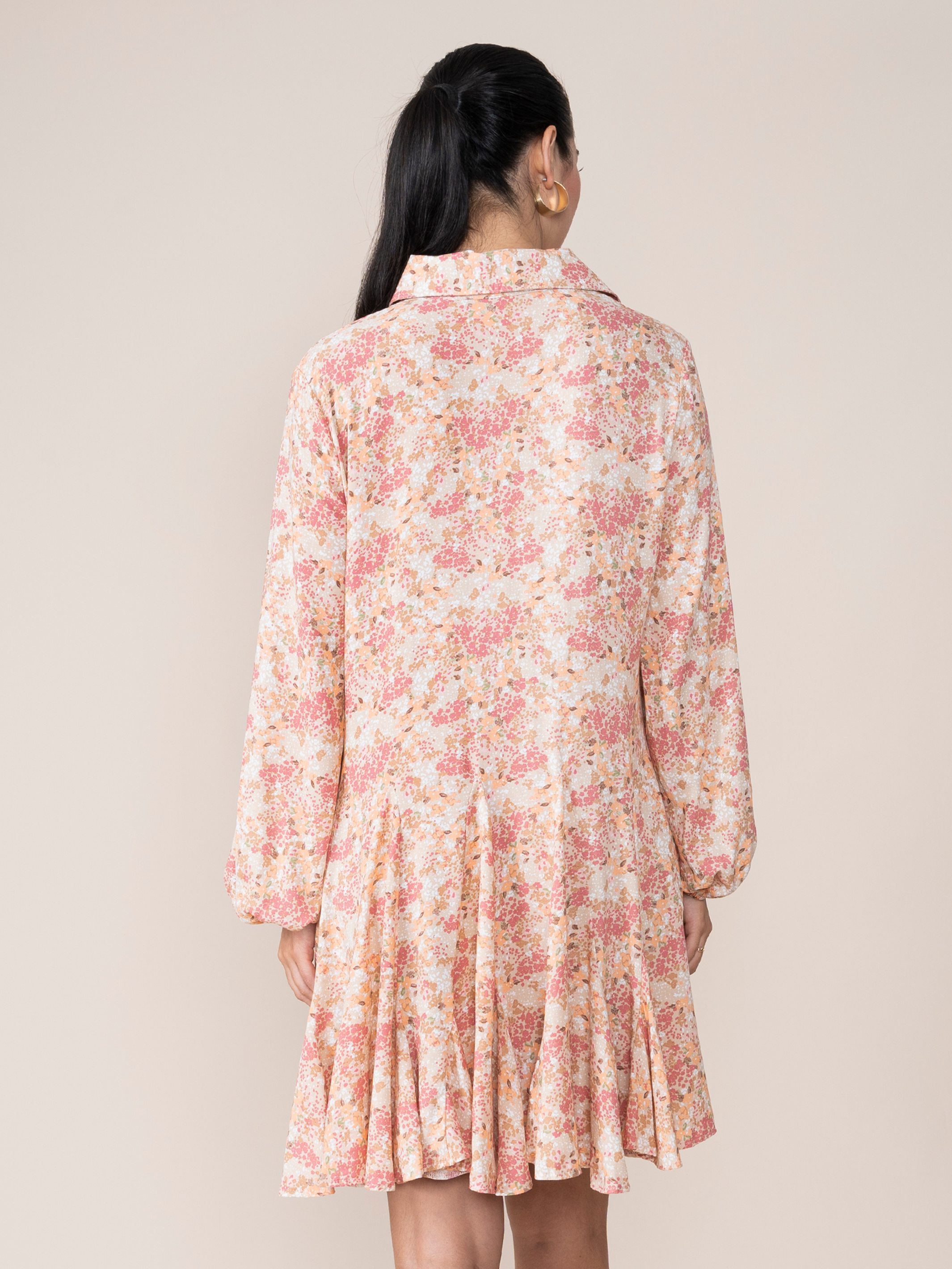Vestido Aura Estampado Crema