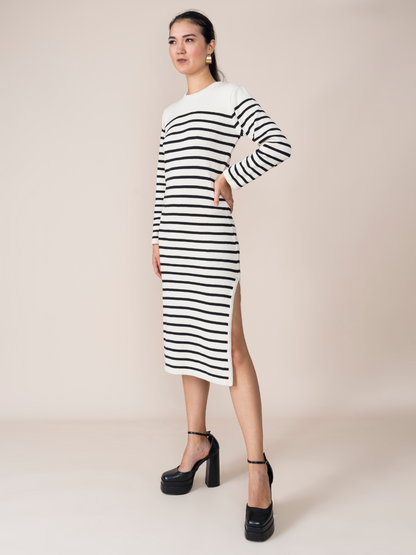 Vestido Tejido Lisbet Rayas Negras