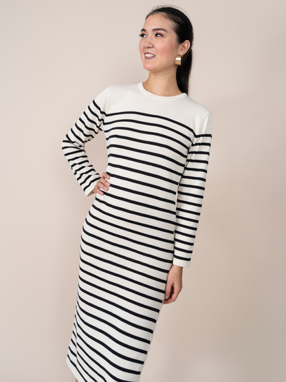 Vestido Tejido Lisbet Rayas Negras